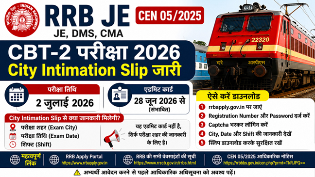 RRB JE CBT-2 परीक्षा