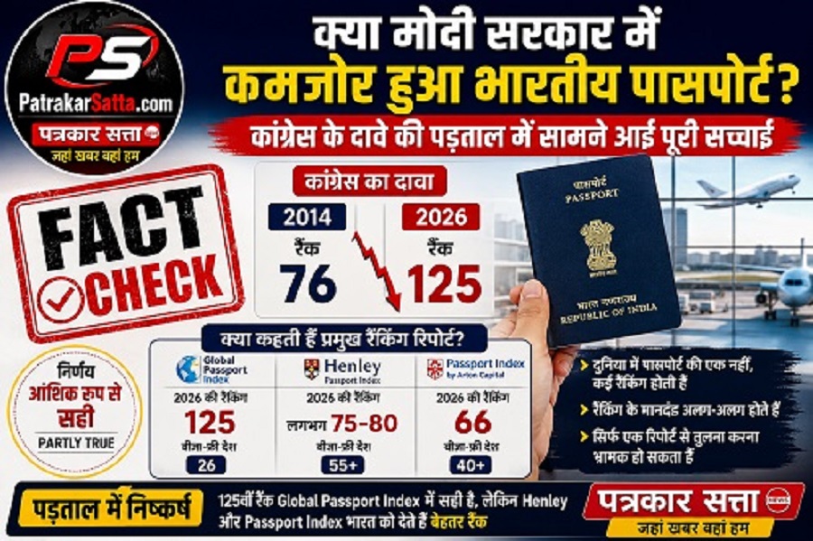 भारतीय पासपोर्ट रैंकिंग पर कांग्रेस के दावे की फैक्ट चेक रिपोर्ट