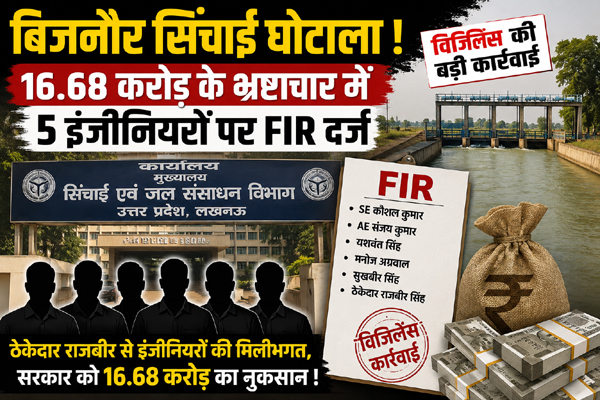 बिजनौर सिंचाई घोटाले में 5 इंजीनियरों पर FIR