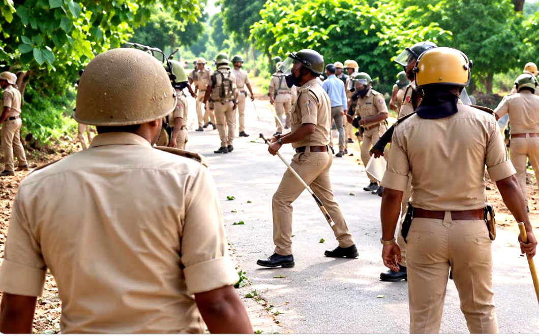 देवरिया में आंबेडकर प्रतिमा पर बवाल