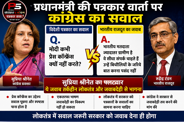 प्रधानमंत्री की पत्रकार वार्ता पर कांग्रेस का सवाल