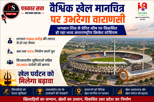 वाराणसी में भगवान शिव थीम पर बन रहा अंतरराष्ट्रीय क्रिकेट स्टेडियम